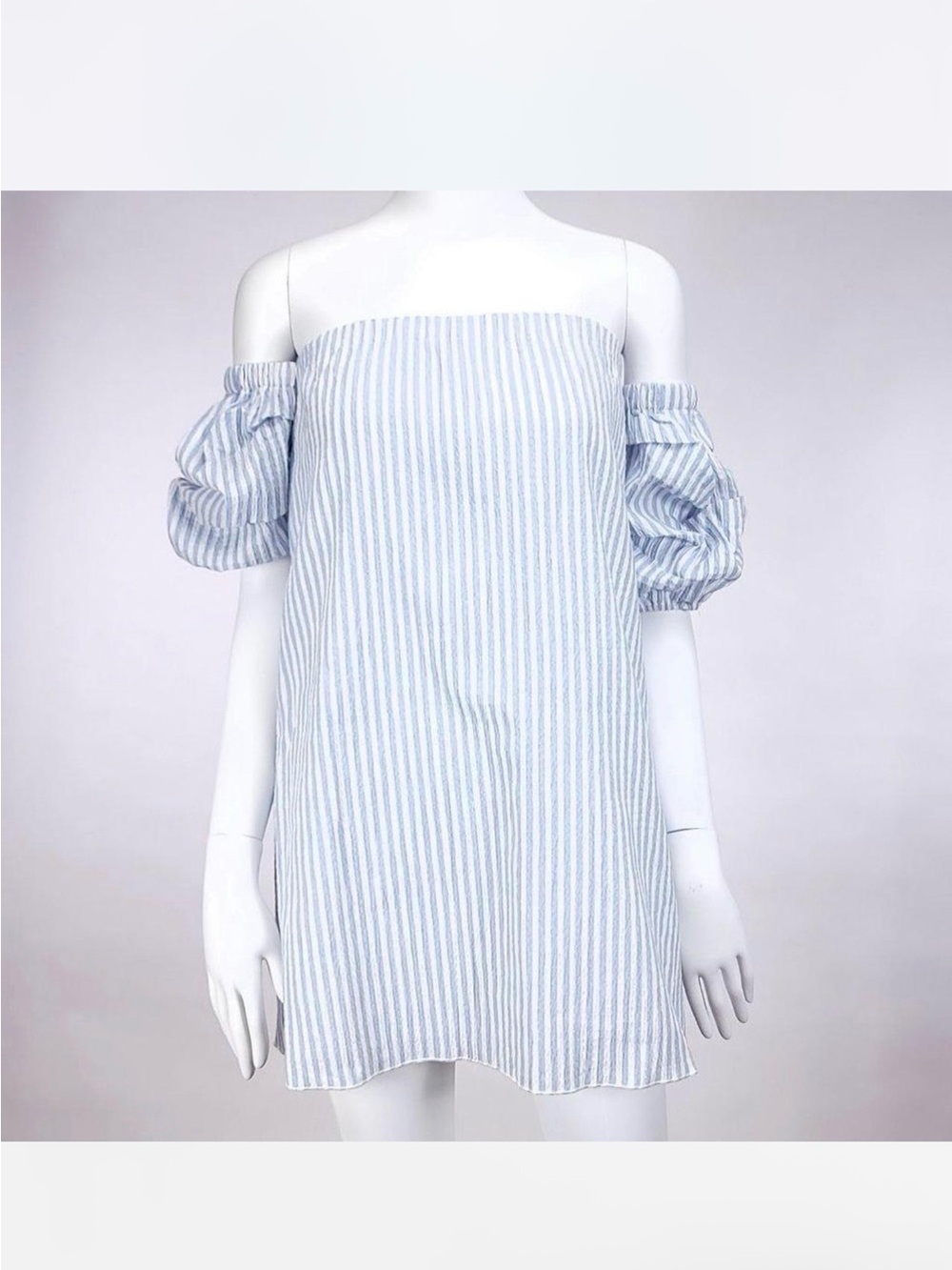 Rampage Blue and White Striped One-Shoulder Dress